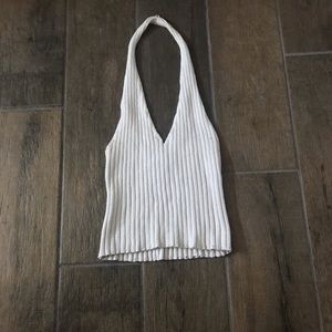 White Halter Crop Top